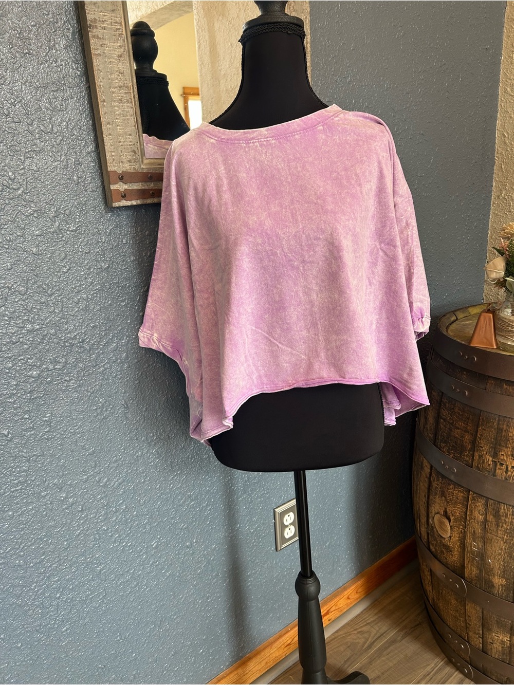 Zenana Outfitters Lavender Pink Washed Crop Top